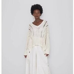 Zara cream open knit oversized sweater
